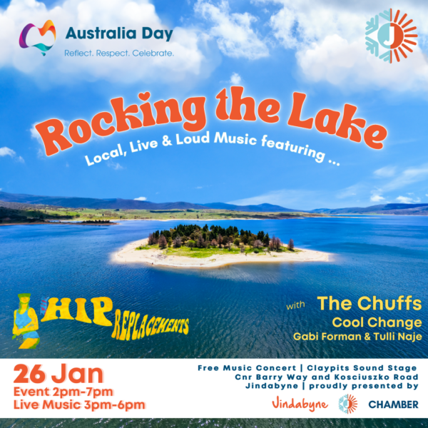 JINDABYNE, NSW – The Jindabyne Chamber of Commerce is proud to present Rocking the Lake – Australia Day in the Snowies 2025, a vibrant celebration of music, culture, and community spirit in the heart of the Snowy Mountains.